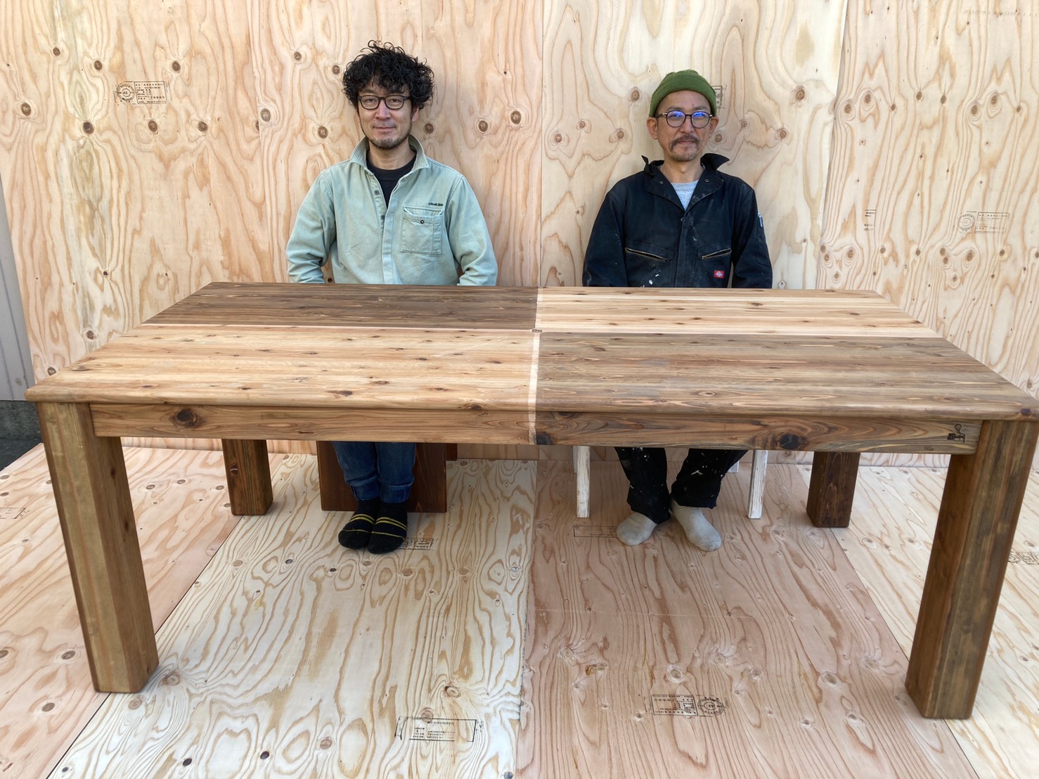 癒されるダイニングテーブル【120×70cm】無垢材 サイズオーダー可能